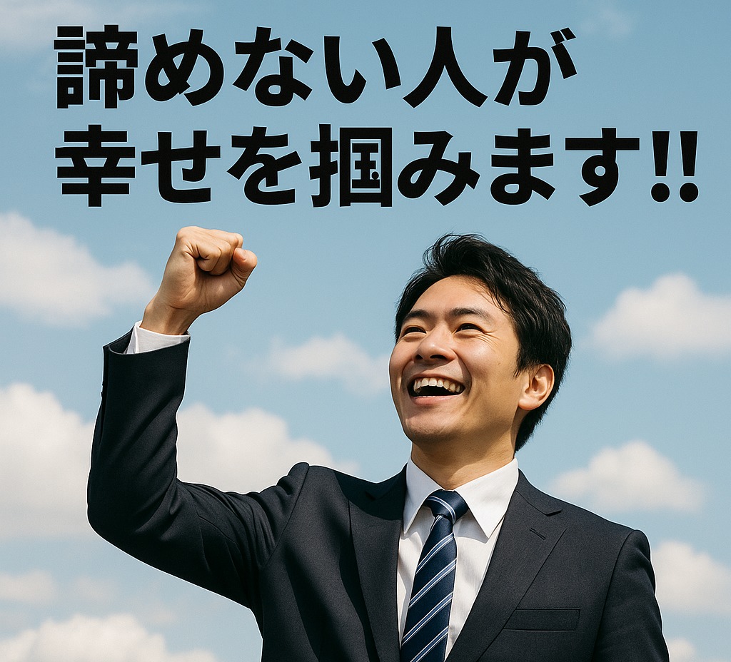 諦めない人が幸せを掴みます！！