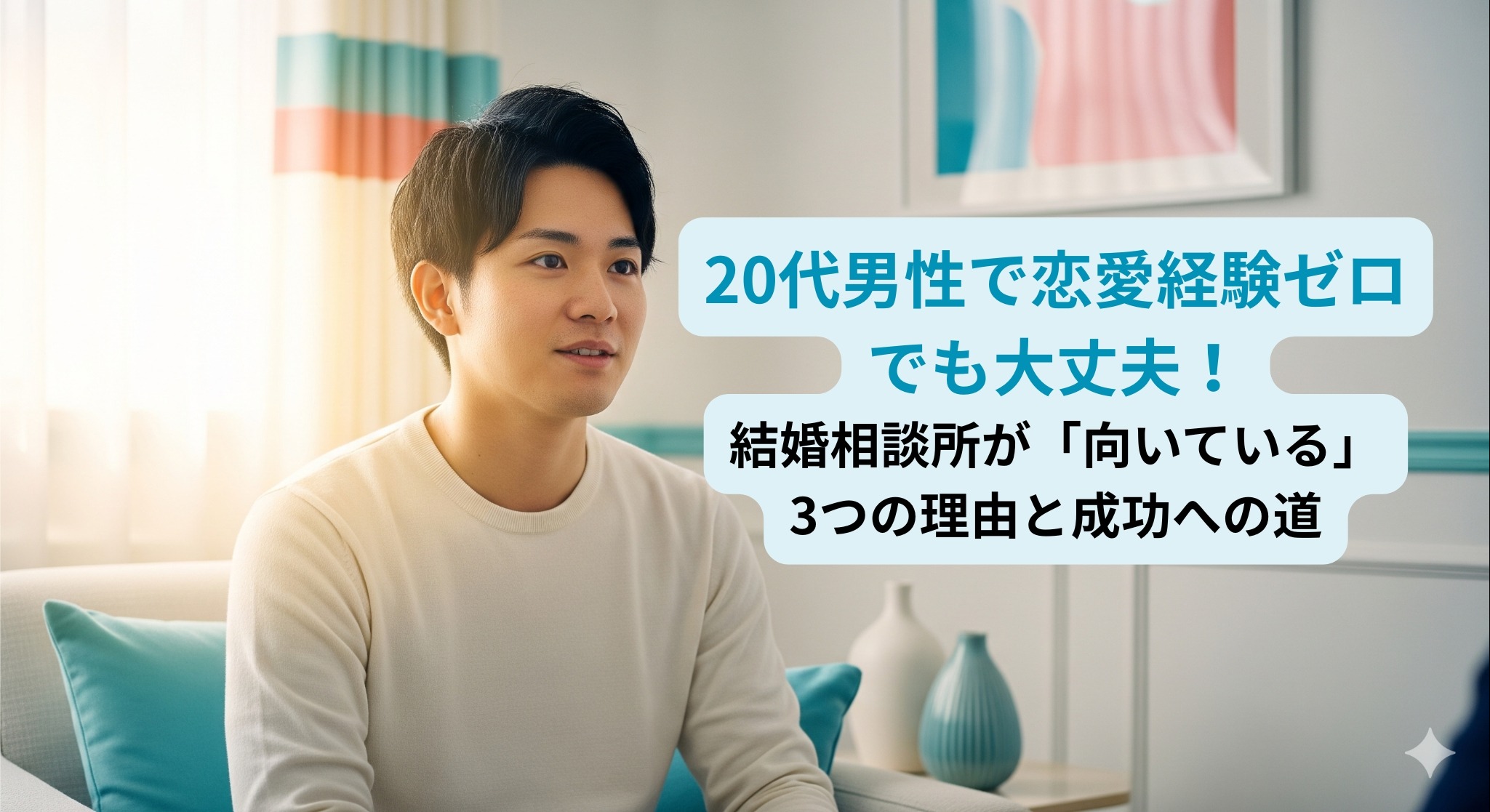 20代男性で恋愛経験ゼロでも大丈夫！結婚相談所が「向いている」3つの理由と成功への道