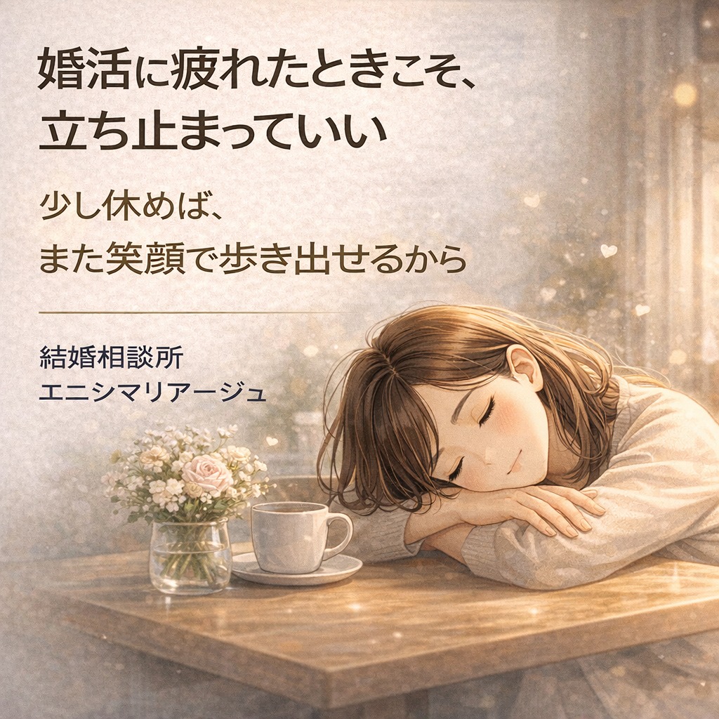 「婚活に疲れたときこそ、立ち止まっていい」
