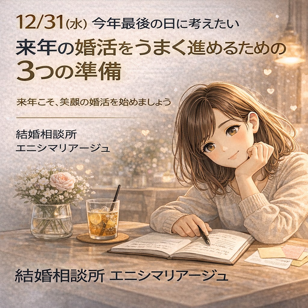 今年最後の日に考えたい「来年の婚活をうまく進めるための3つの準備」