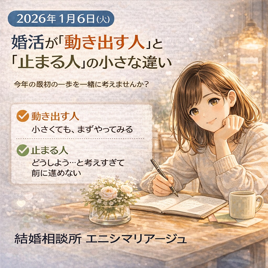 2026年1月6日（火） 婚活が「動き出す人」と「止まる人」の小さな違い