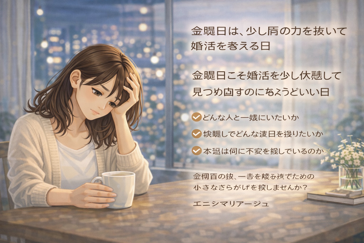 金曜日は、少し肩の力を抜いて婚活を考える日