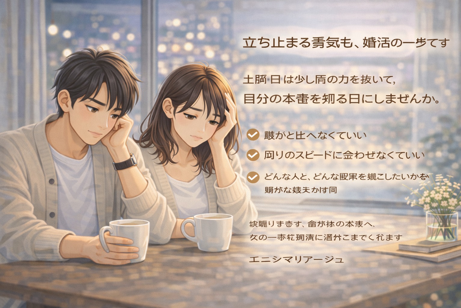 「立ち止まる勇気も、婚活の一歩です」