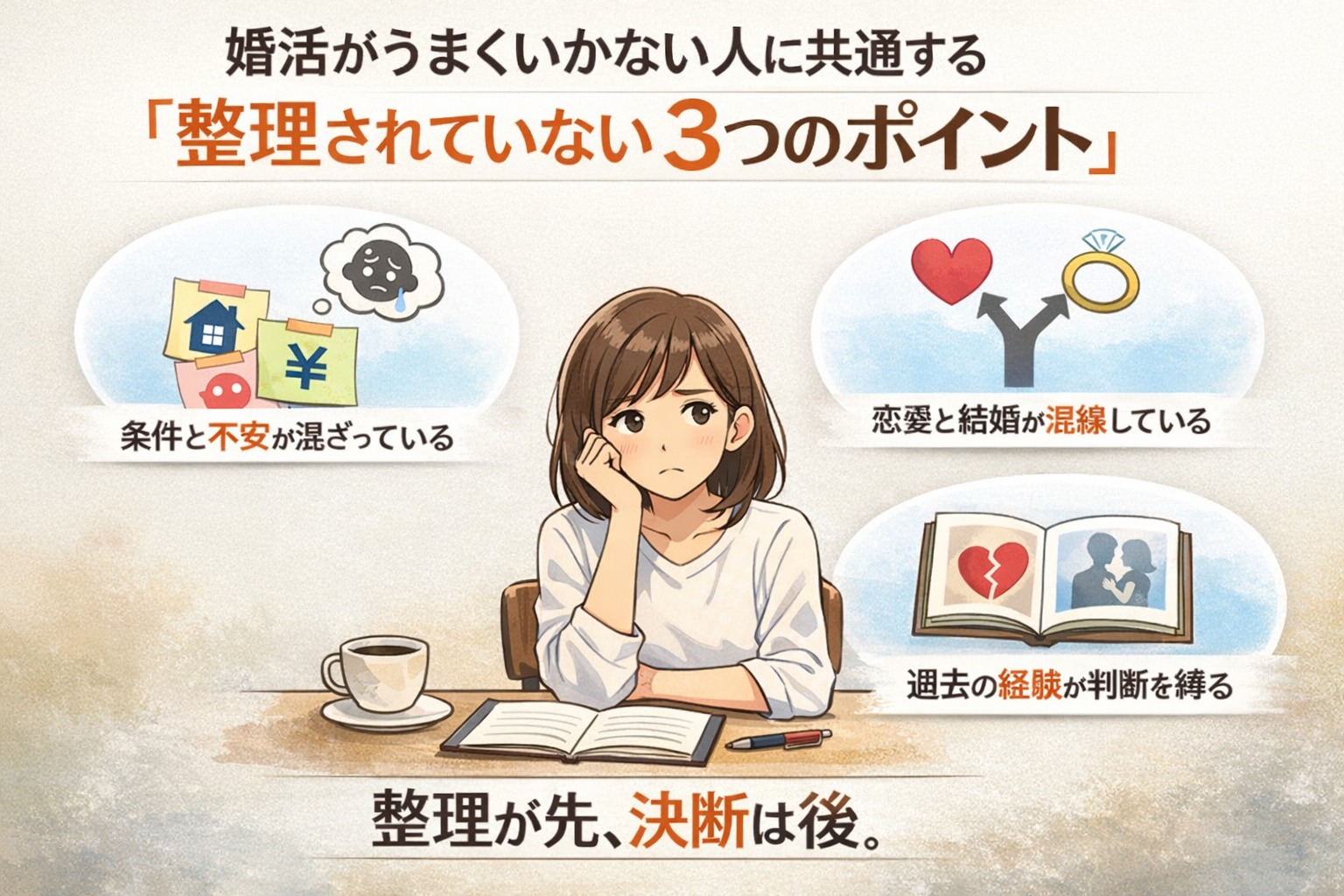 婚活が停滞するときに見直したい 「整理されていない3つの視点」