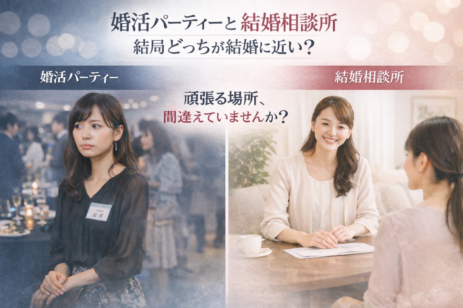 婚活パーティーと結婚相談所、結局どっちが結婚に近い？