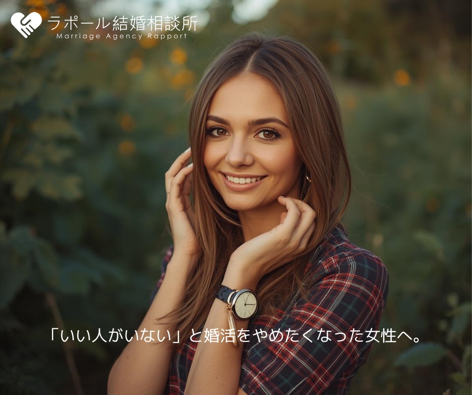 「いい人がいない」と婚活をやめたくなった女性へ。少しだけ考えてほしいこと