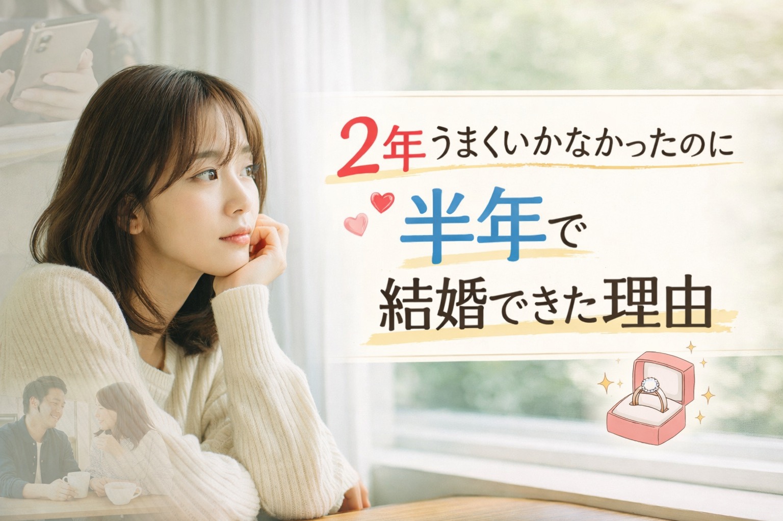 アプリ、パーティーでうまくいかなかった人が、結婚相談所で結婚できた理由