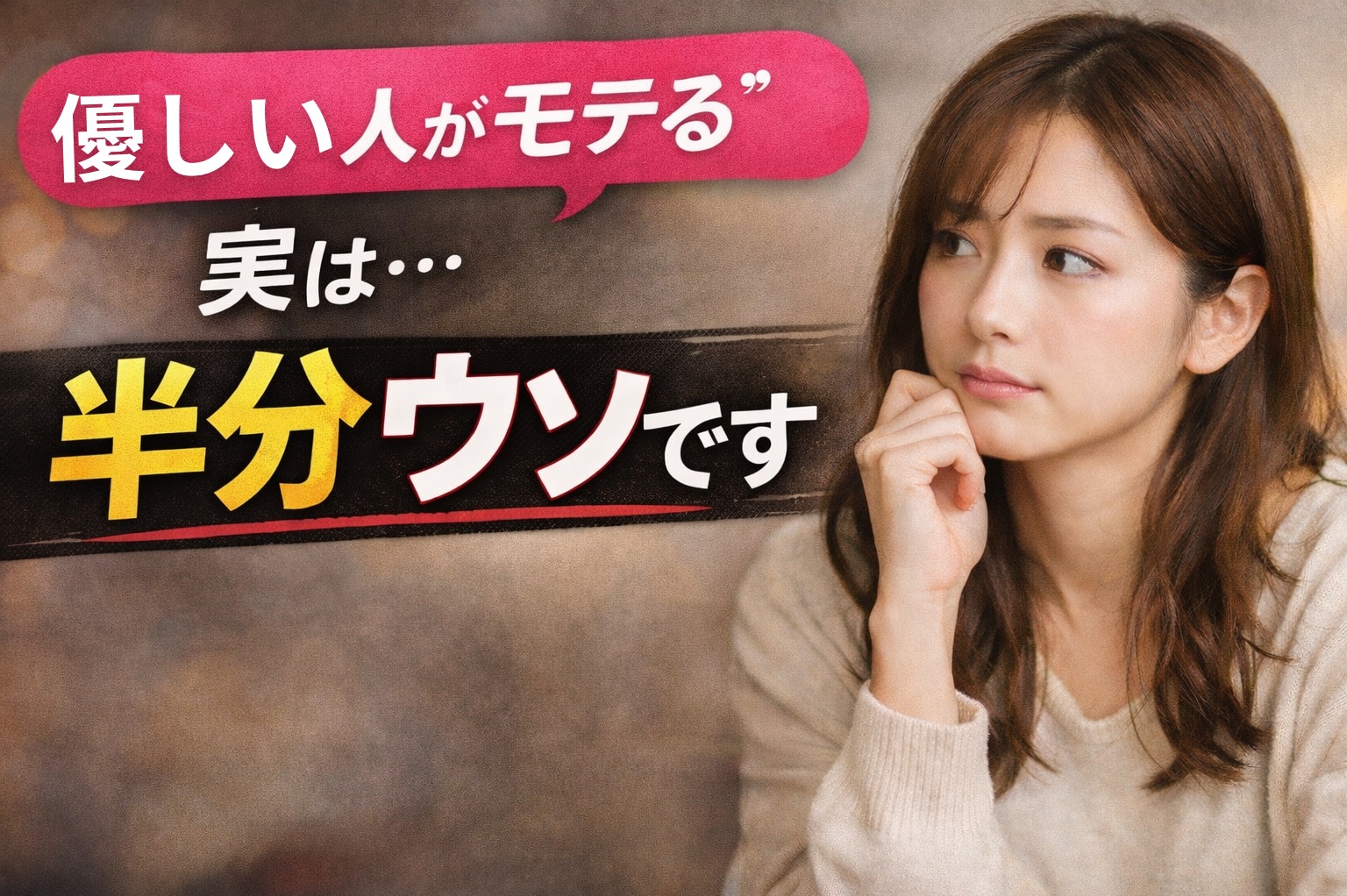 “優しい人がモテる”は、実は半分ウソです