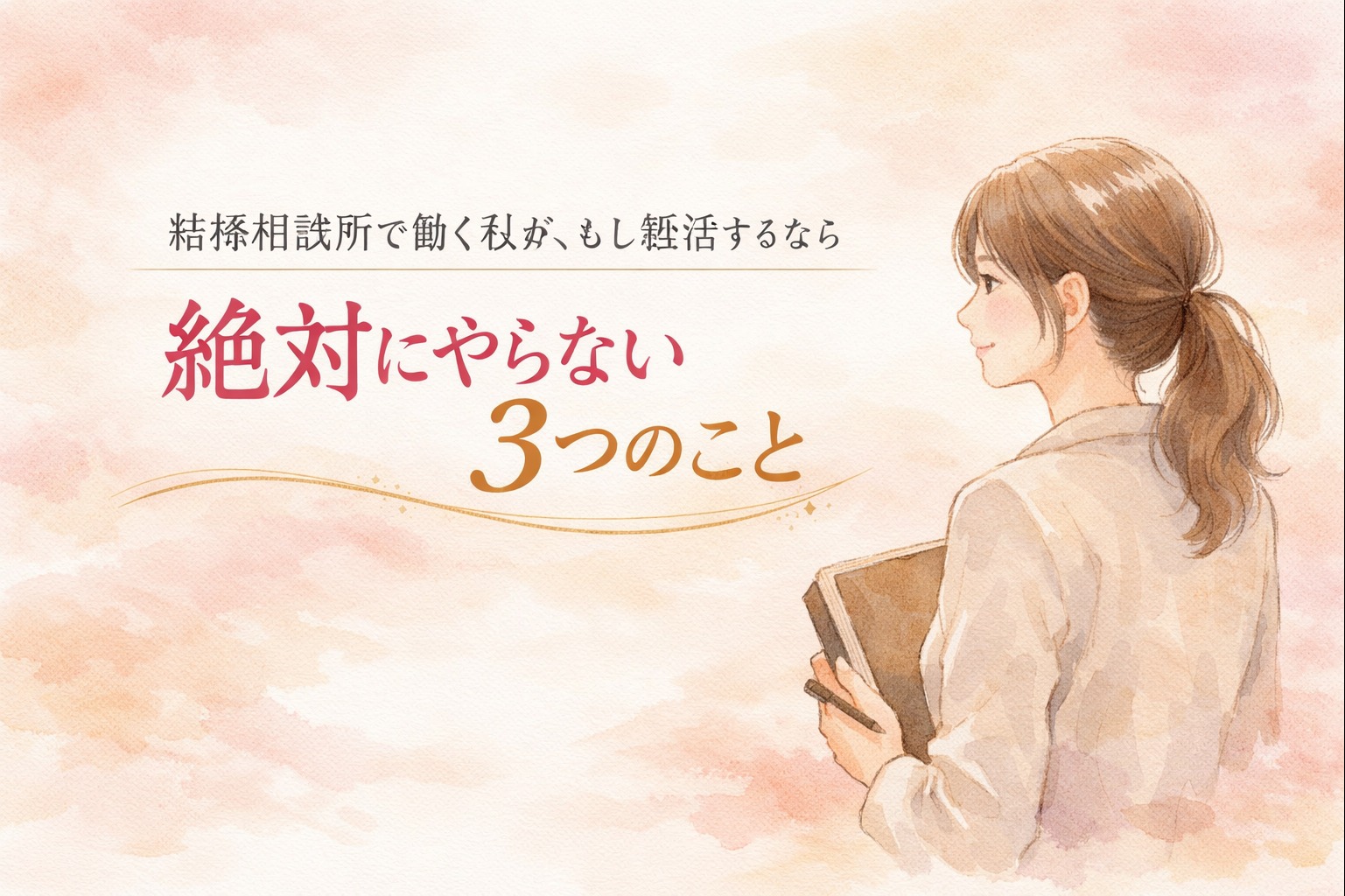 結婚相談所で働く私が、もし婚活するなら絶対にやらない3つのこと