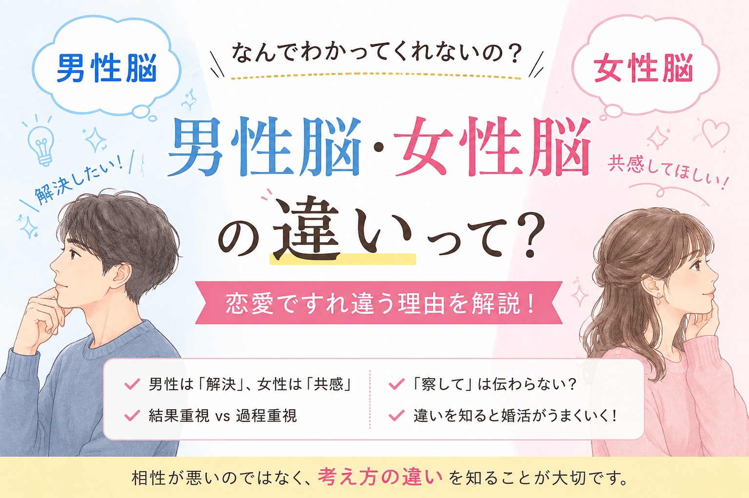 男性脳・女性脳って本当にある？恋愛ですれ違う理由