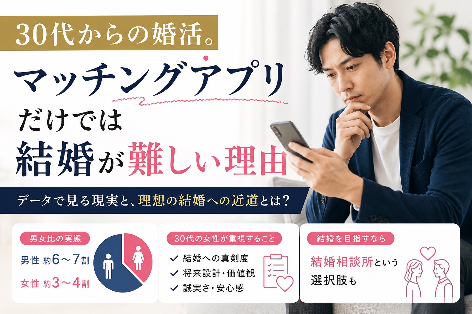 30代からの婚活。マッチングアプリだけでは結婚が難しい理由