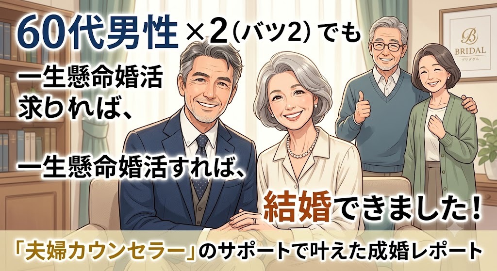 60代・バツ2からの再婚。「もう手遅れ」と諦めかけた男性が、最高のパートナーを引き寄せた理由