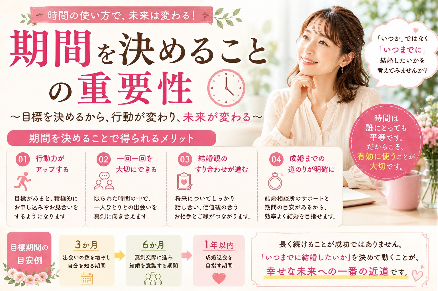 婚活は「期間」を決めると、うまくいくかも？！