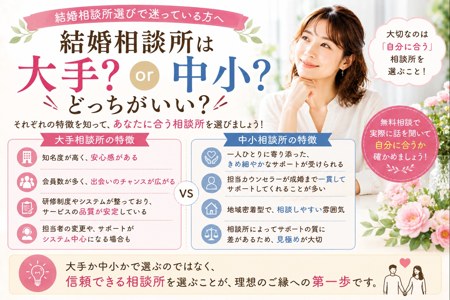 結婚相談所は「大手」と「中小」、どちらがいいのか？