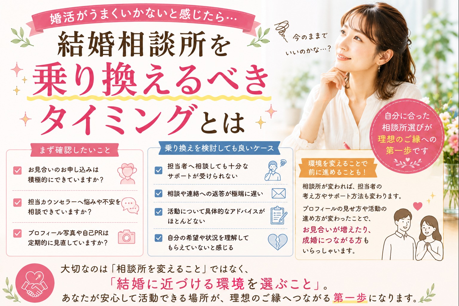 結婚相談所を変えるべきサインとは？