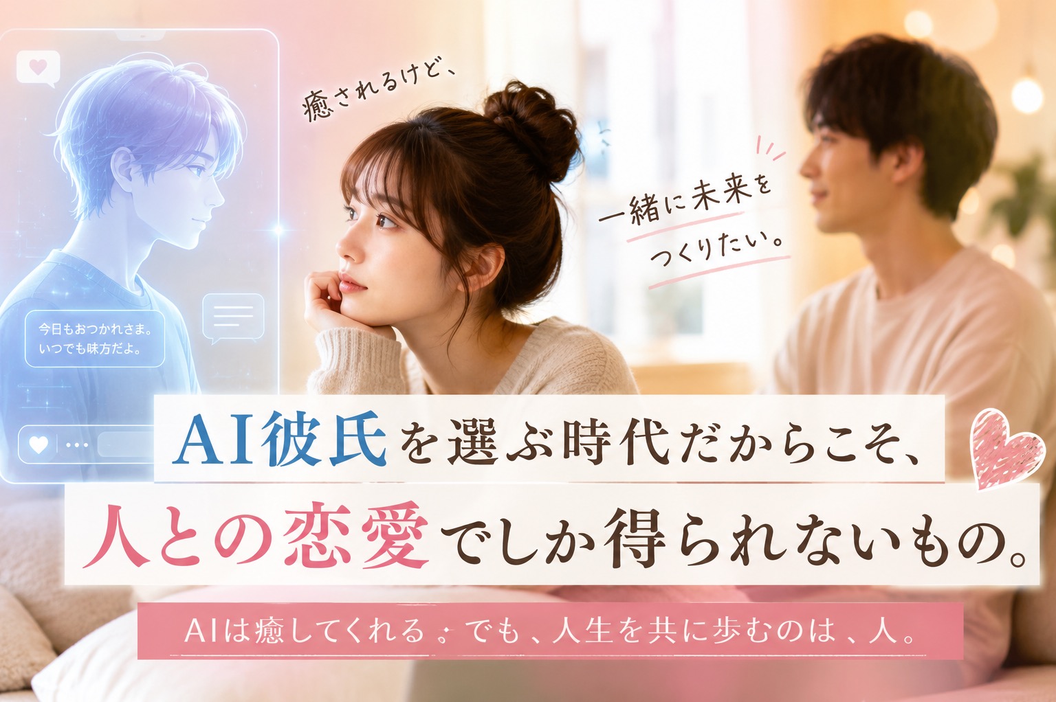 AI彼氏を選ぶ時代だからこそ、人との恋愛でしか得られないもの。
