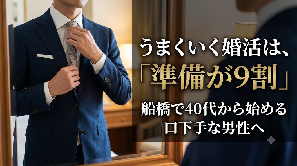 うまくいく婚活は、「準備が9割」～船橋で40代から婚活を始める「口下手な男性」へ～