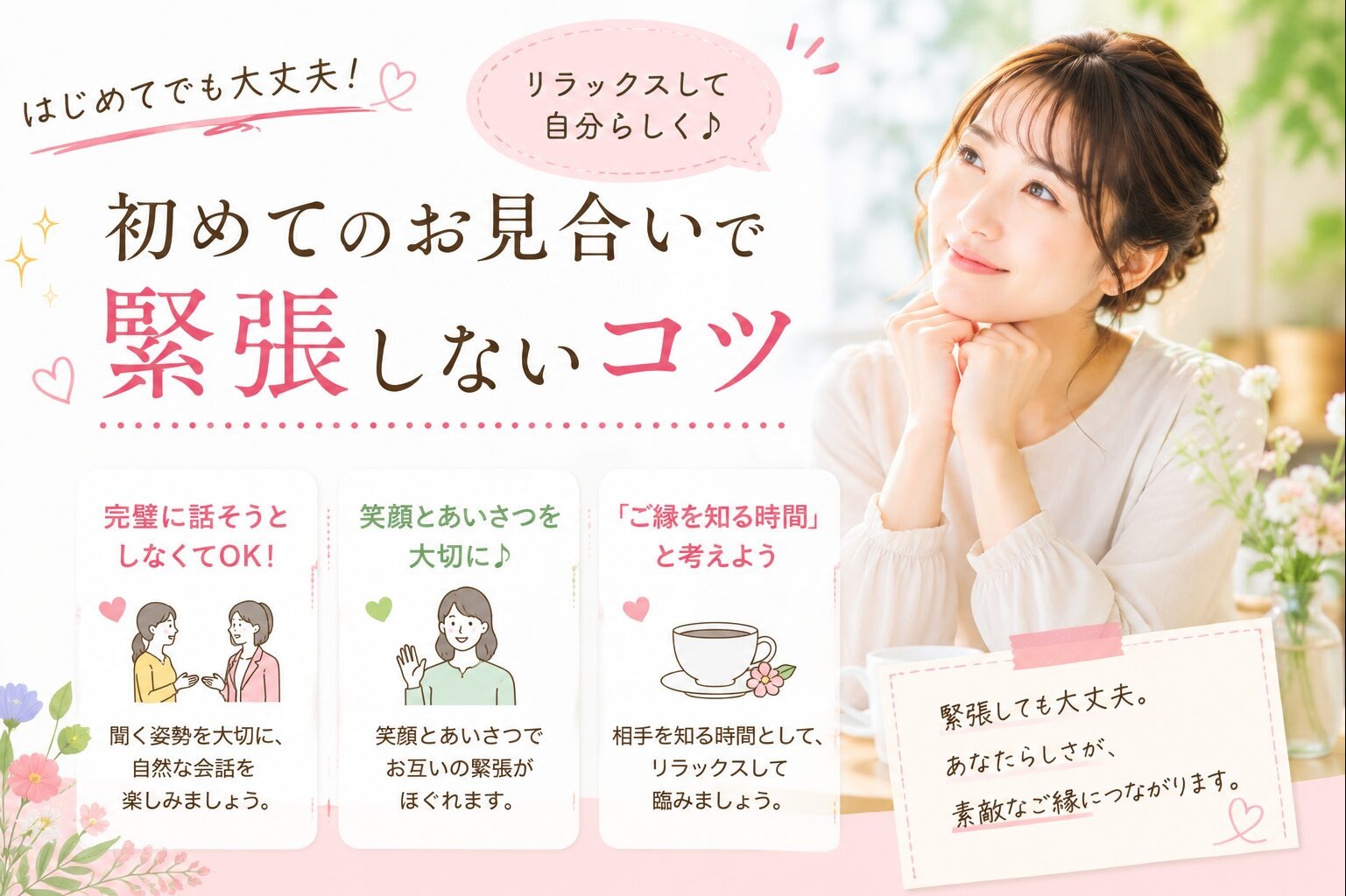 初めてのお見合いで緊張しないコツ