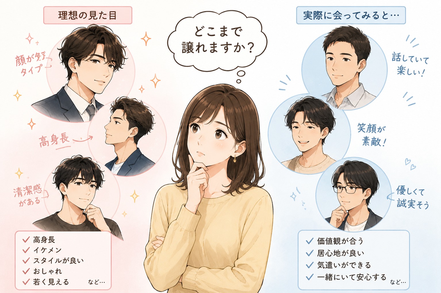 見た目の条件、どこまでなら譲れますか？