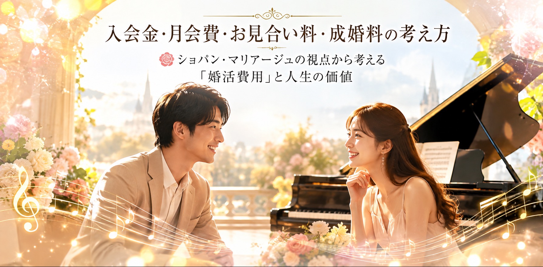 結婚相談所の料金は高い？ 〜入会金・月会費・お見合い料・成婚料の考え方〜 ショパン・マリアージュの視点から考える「婚活費用」と人生の価値  https://www.cherry-piano.com
