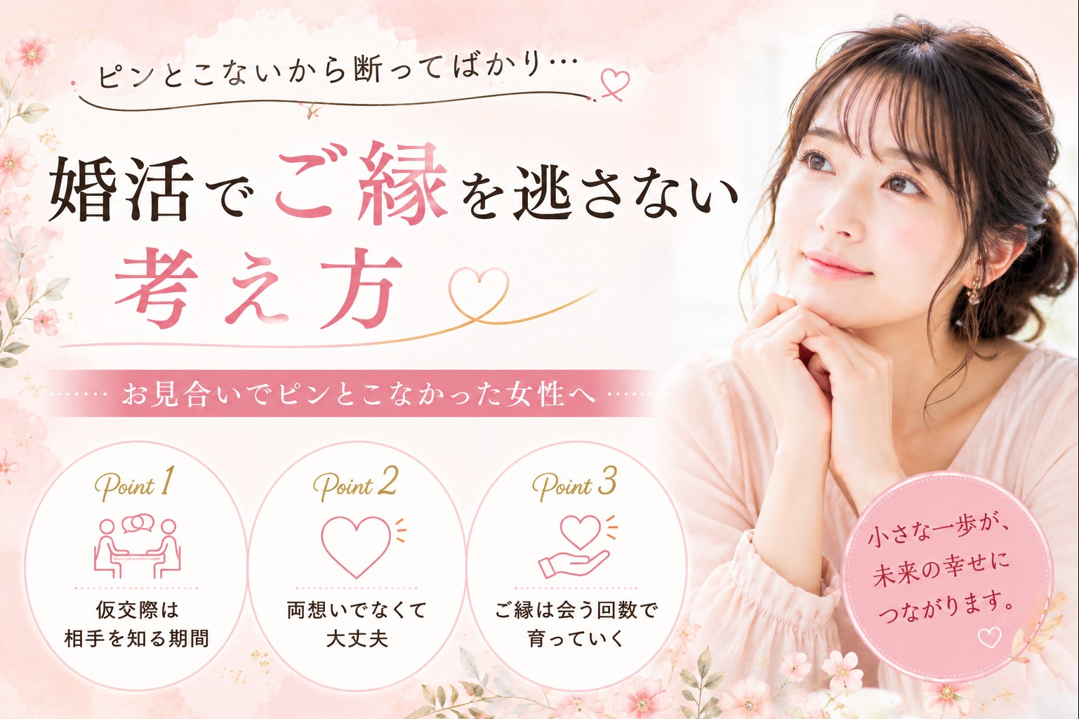「ピンとこないから断る」はもったいない？婚活でご縁を逃さない考え方
