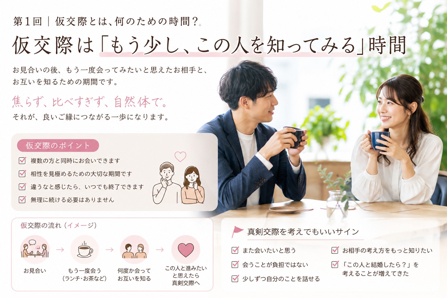 仮交際とは、何のための時間？｜真剣交際へ進むタイミングの考え方