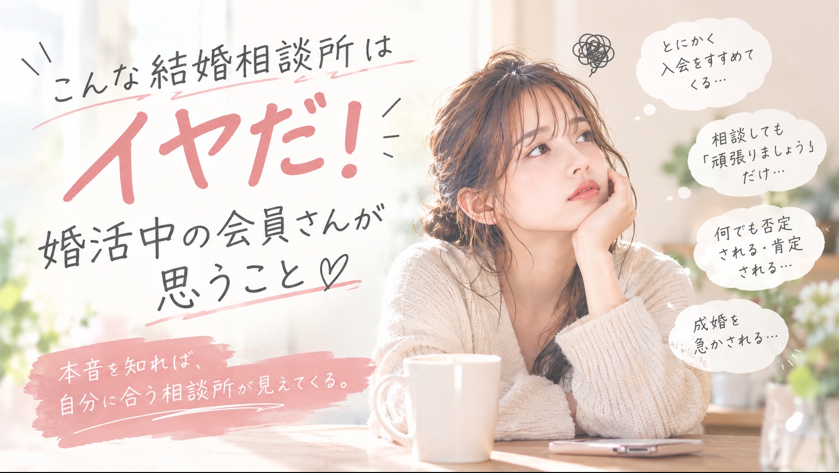 こんな結婚相談所はイヤだ！婚活中の会員さんが思うこと