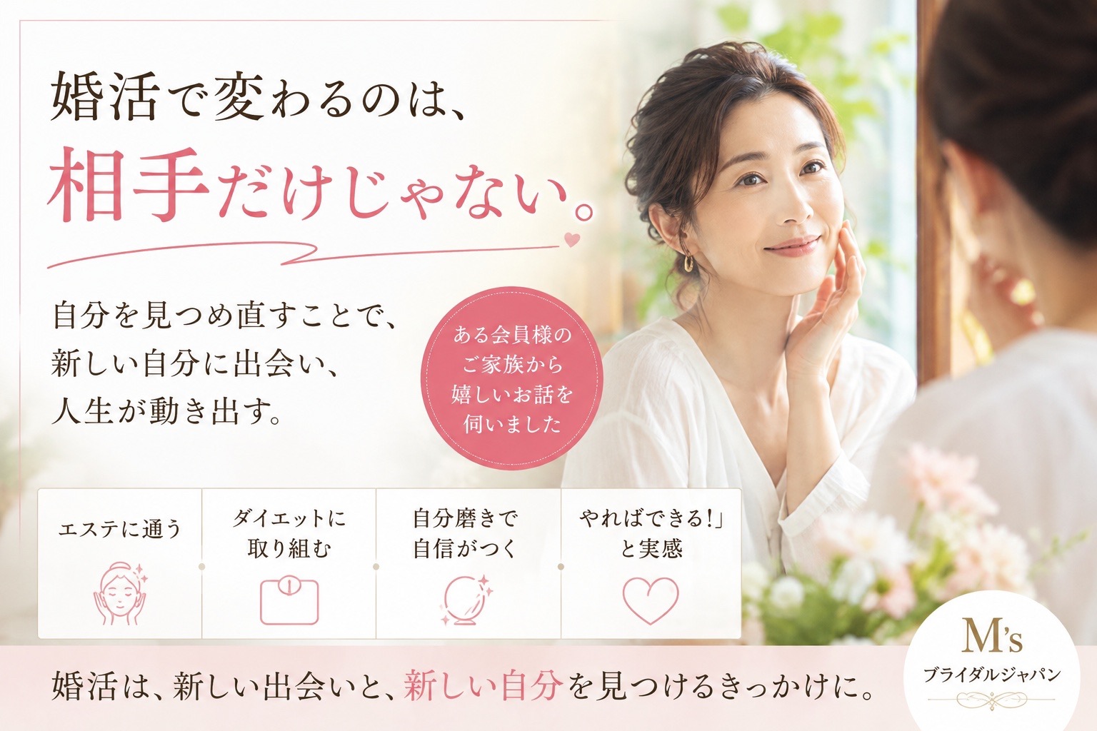 婚活を始めて、少しずつ変わっていく。