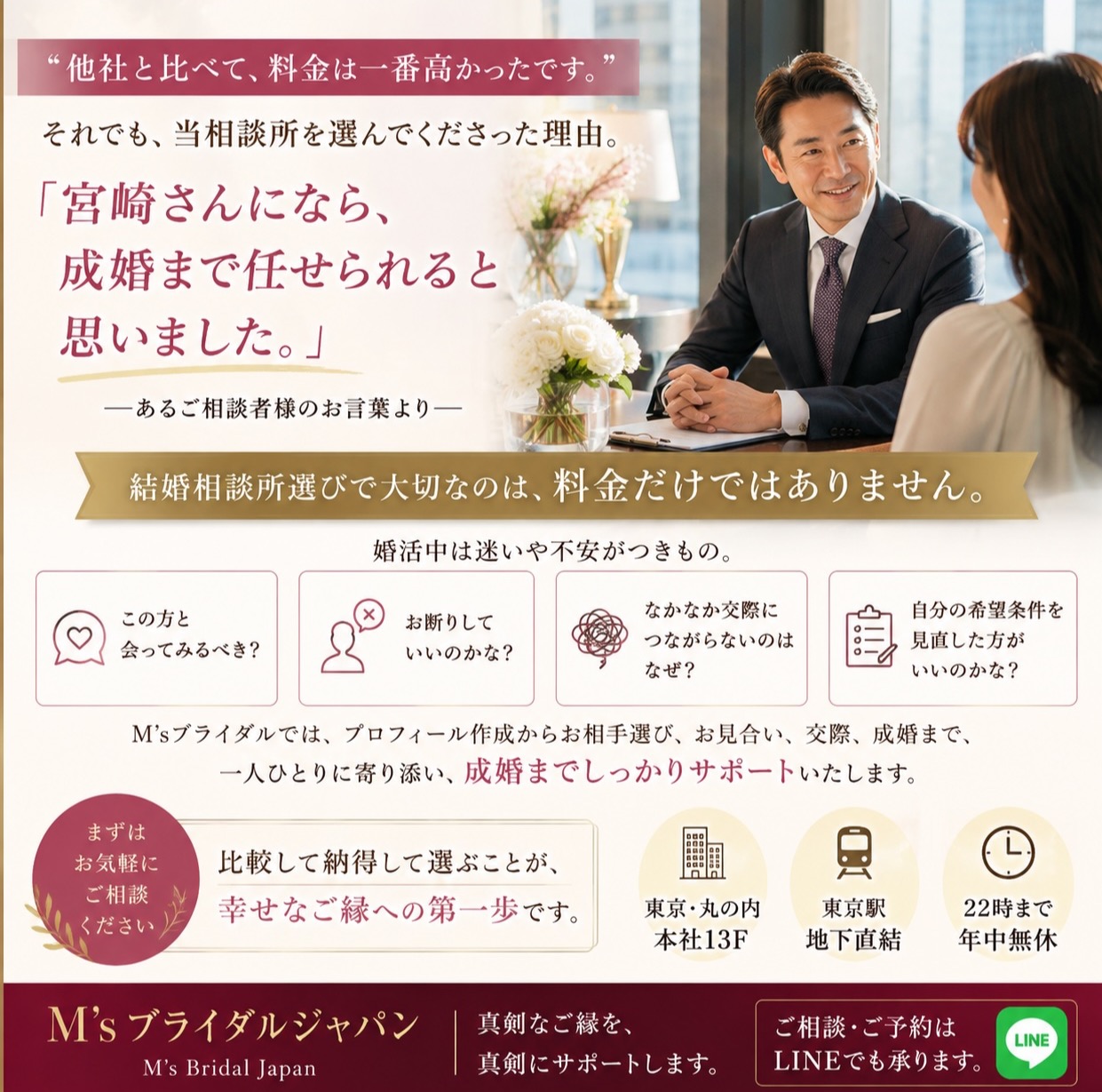 「料金が一番高かった。でも、ここに決めました。」