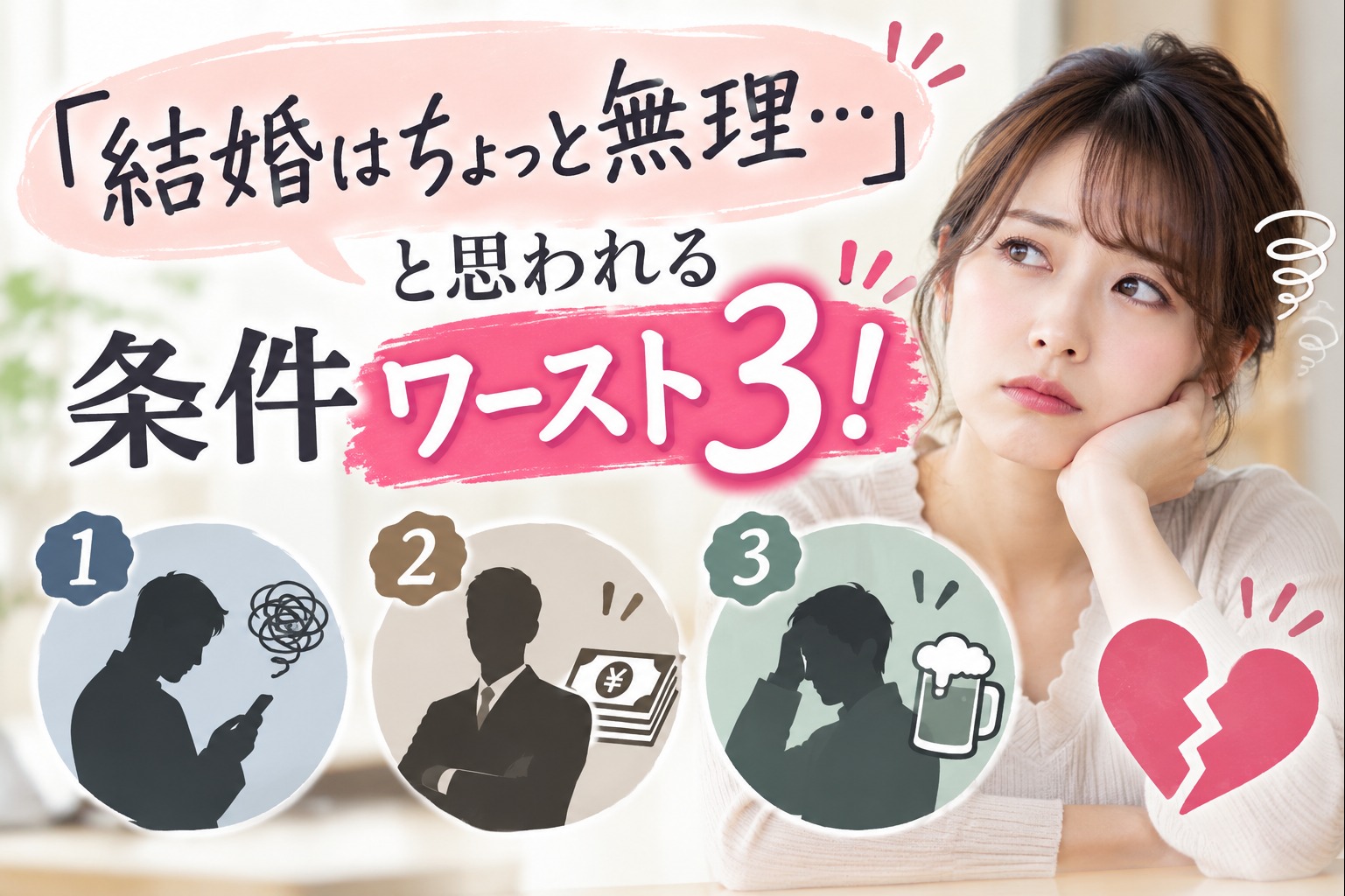 結婚相手には選べない？！敬遠される条件ワースト3