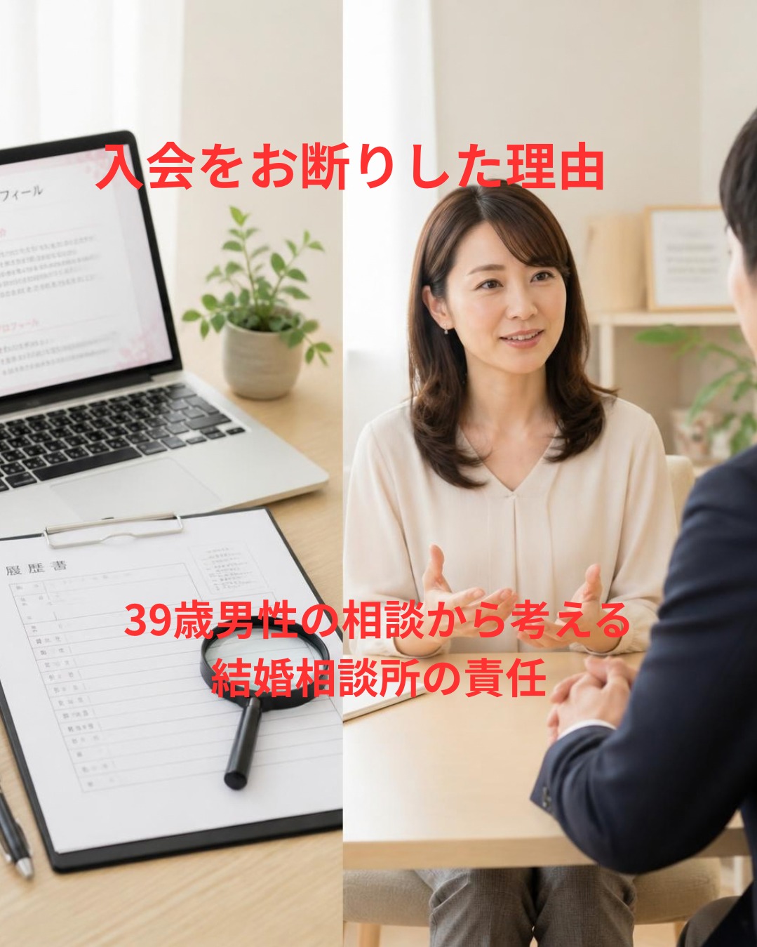 「月会費が安ければいい」では見えないこと。39歳男性の入会相談で考えた、結婚相談所の役割