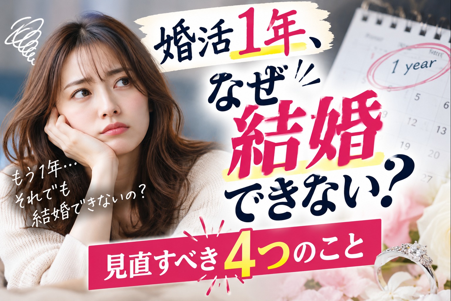 なぜ婚活が長引くの？1年活動して見直したい4つのこと